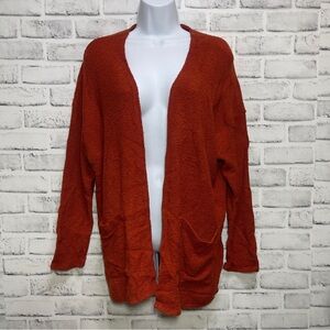 Everly Burnt Orange Open Front Cardigan Small